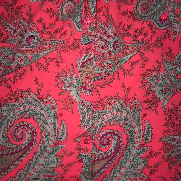 American Eagle Neon Pink Paisley Sleeveless S/P - Picture 4 of 4